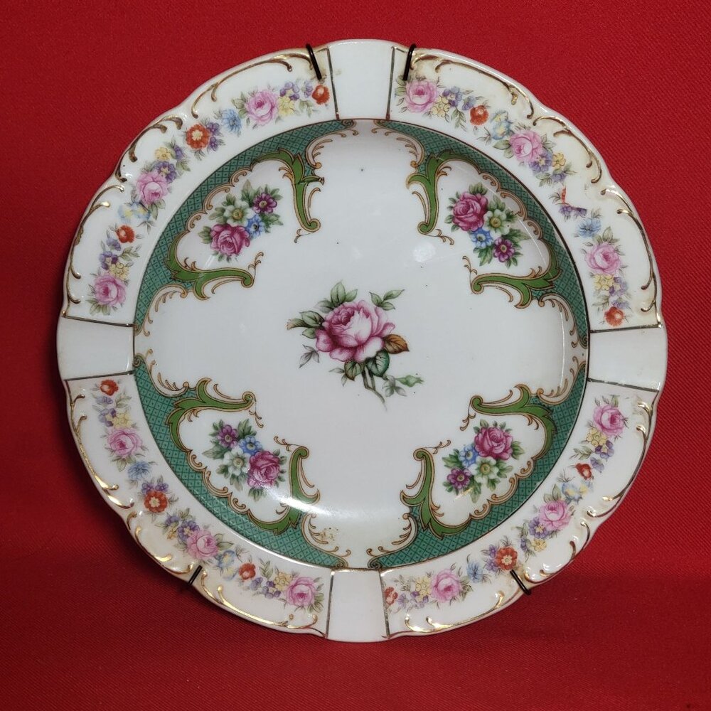 Vintage Lipper & Mann Pink Rose Decorative Wall Hanging Plate 8"